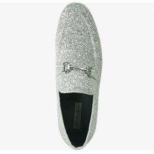 Men’s Bravo! Silver Sparkle Loafers 10.5